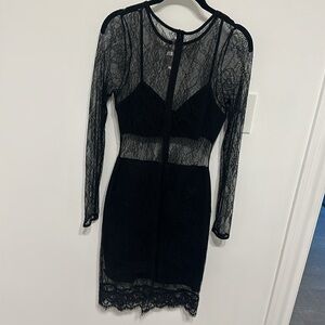Lovers + Friends Lace Black Party Dress in Small